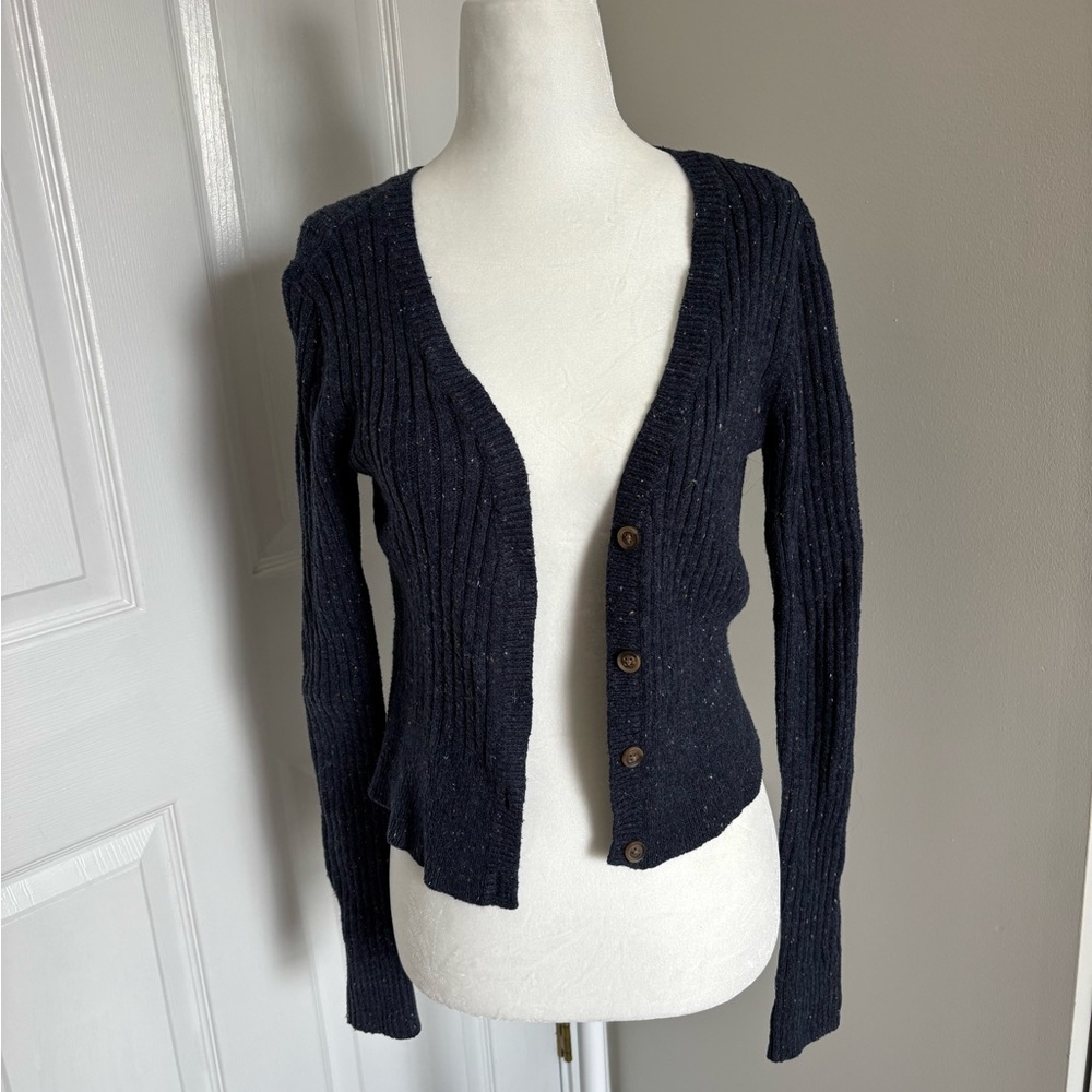 Prince & Fox Navy Ribbed Cardigan Sweater